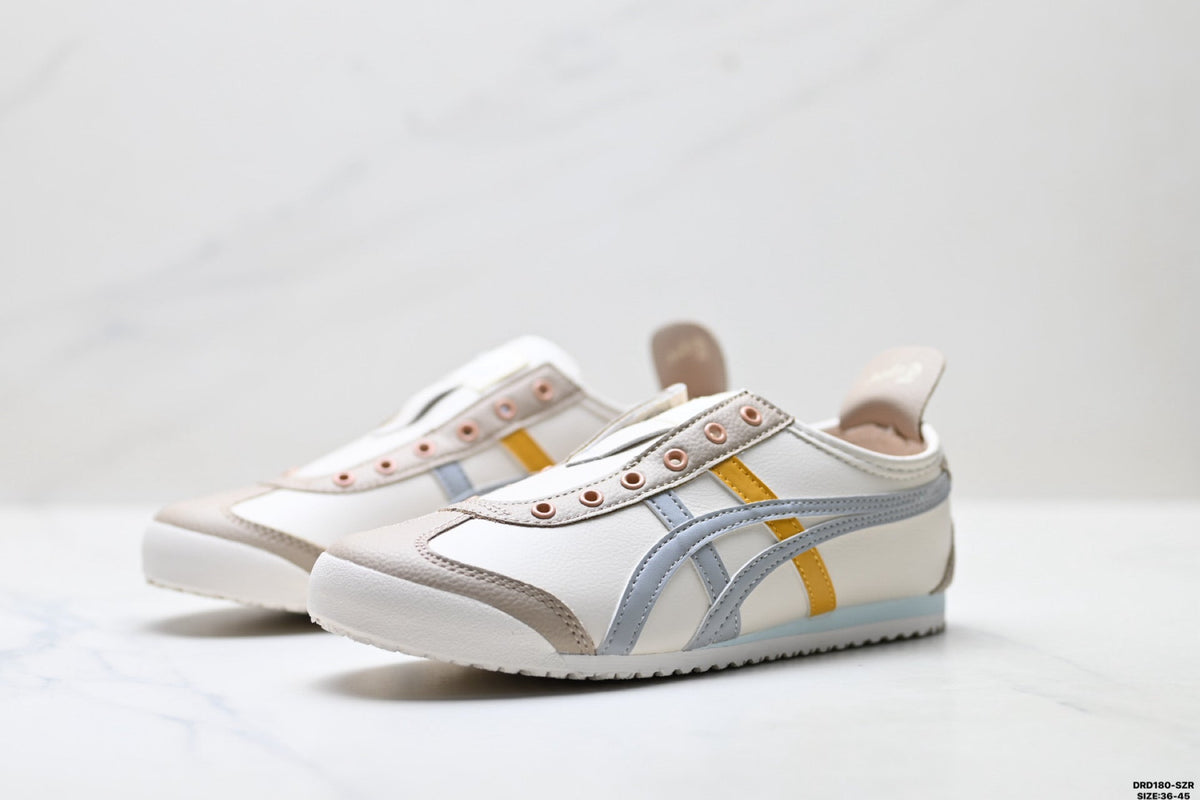 Onitsuka Tiger Retro Low Top Cream Silver Orange Unisex Shoes Style 15