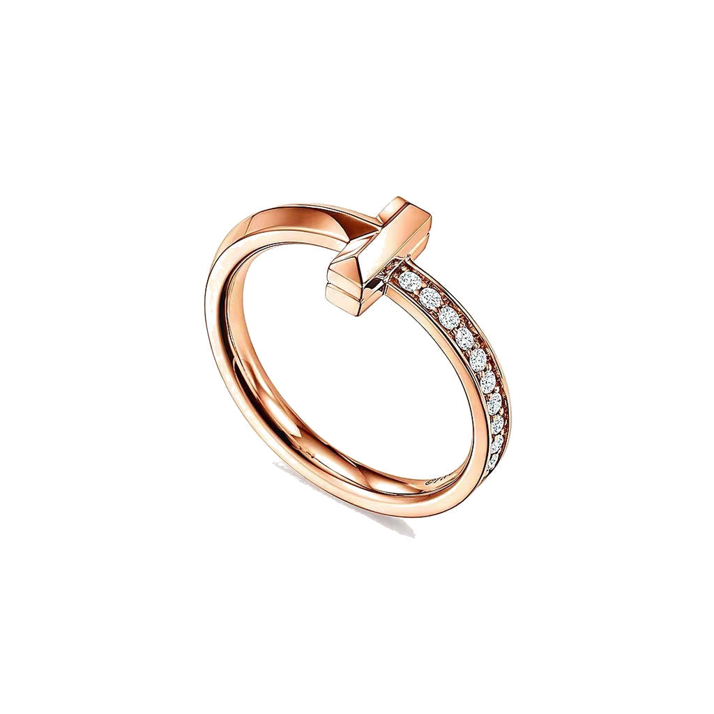 Tiffany Style Knot Cubic Zirconia 18K Gold-Plated Ring