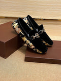 Versace Men's Black and Gold Loafers