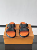 Louis Vuitton Isola Monogram Slide Sandals - Black and Orange