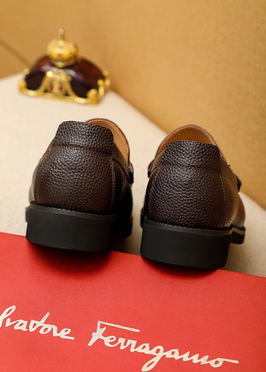 Ferragamo Dark Brown Leather Loafers