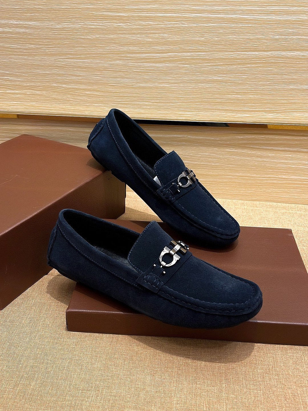 Ferragamo Men's Bit Loafers - Moc-Toe Stitching
