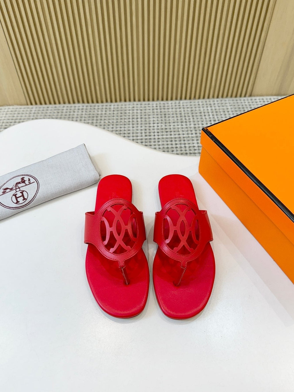 Hermès Cutout Strap Thong Sandals