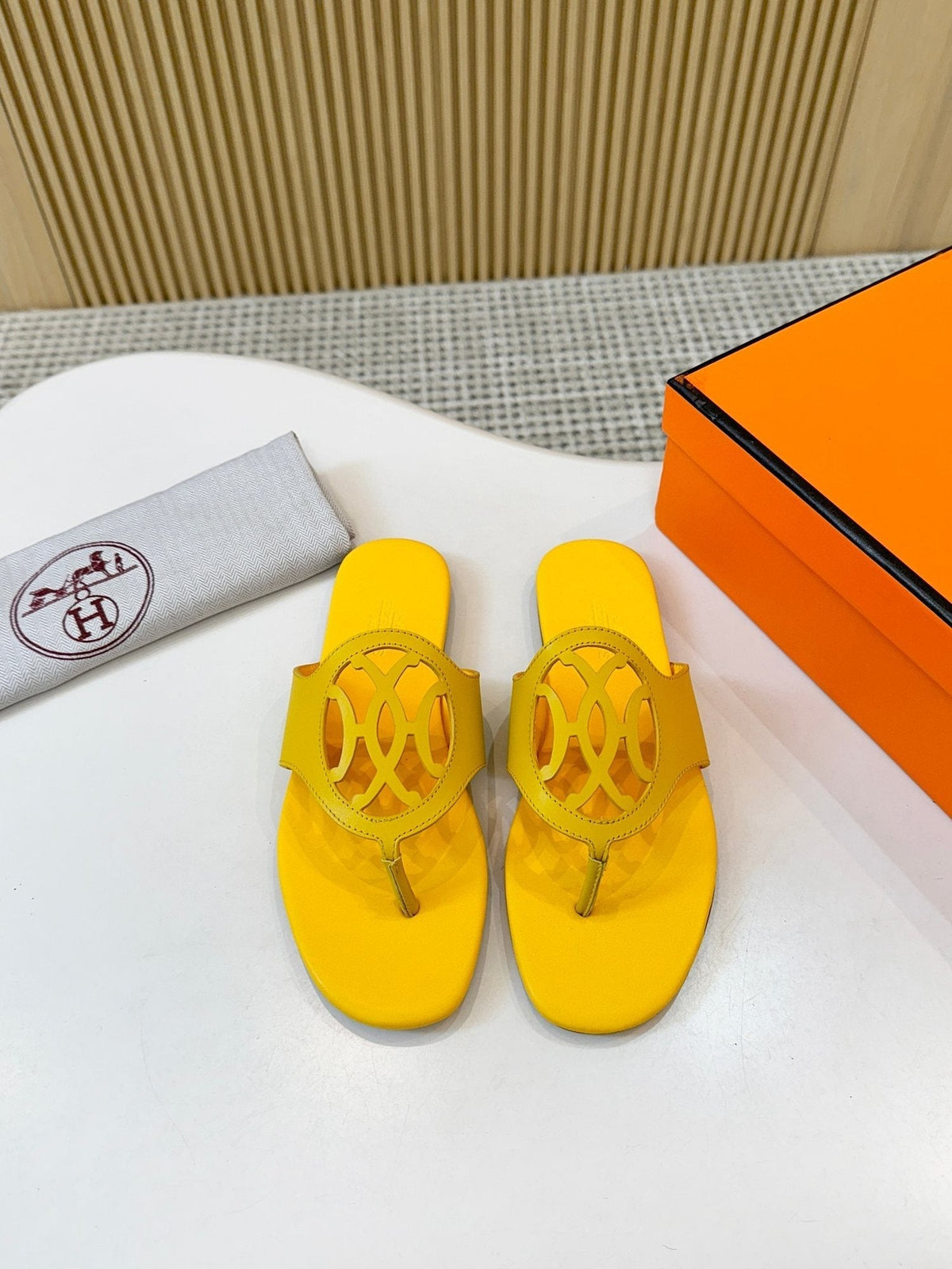 Hermès Cutout Strap Thong Sandals