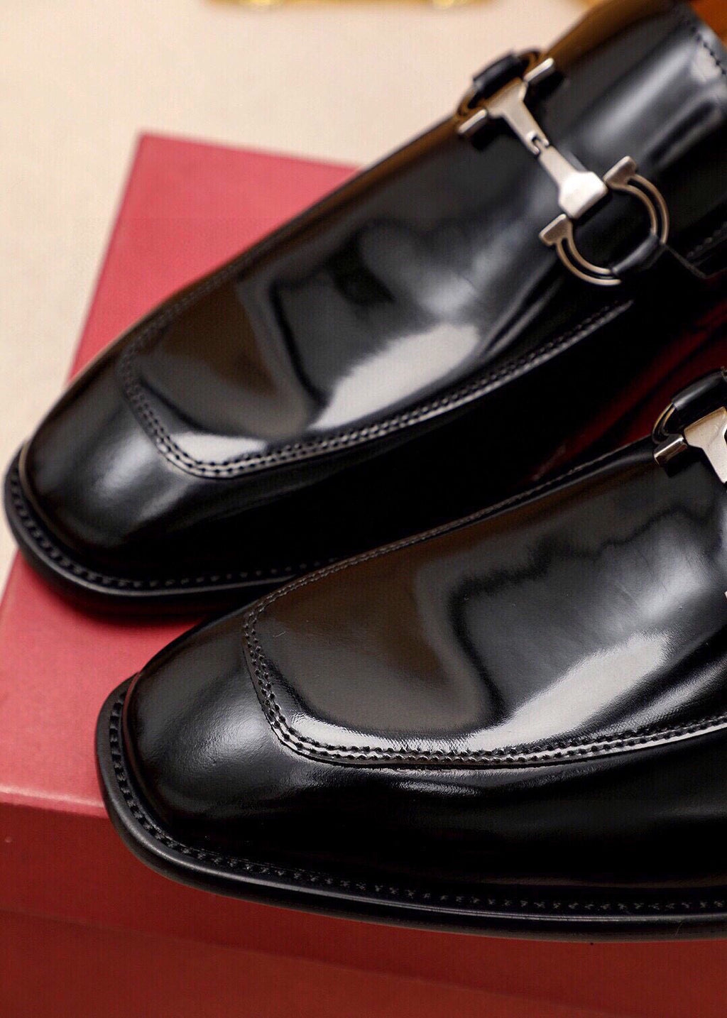 Ferragamo Buckle Leather Loafers