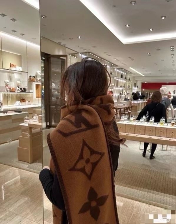 Louis Vuitton Brown and Tan Motif Scarf