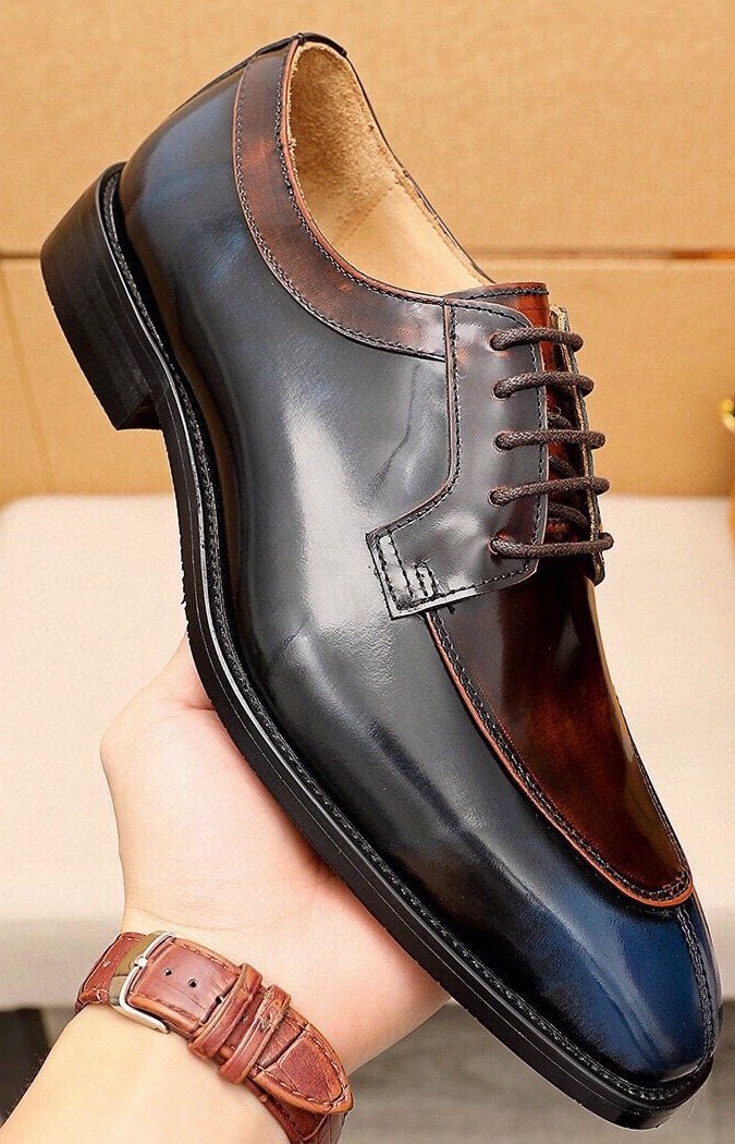 Louis Vuitton Men's Dark Brown & Black Oxford Shoes