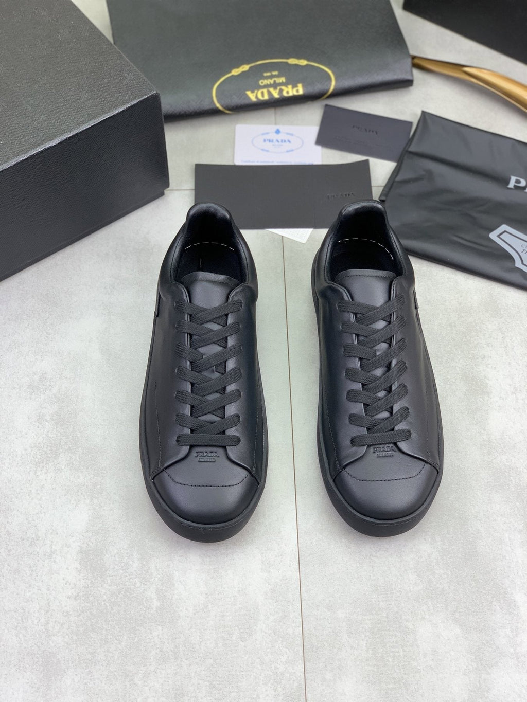 PRADA Triangle Accent Low-Top Sneakers