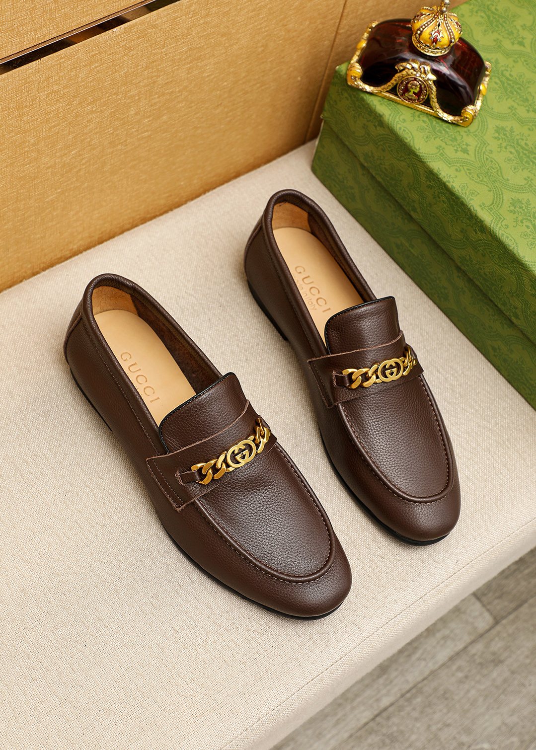 Gucci Pebble Leather Loafers