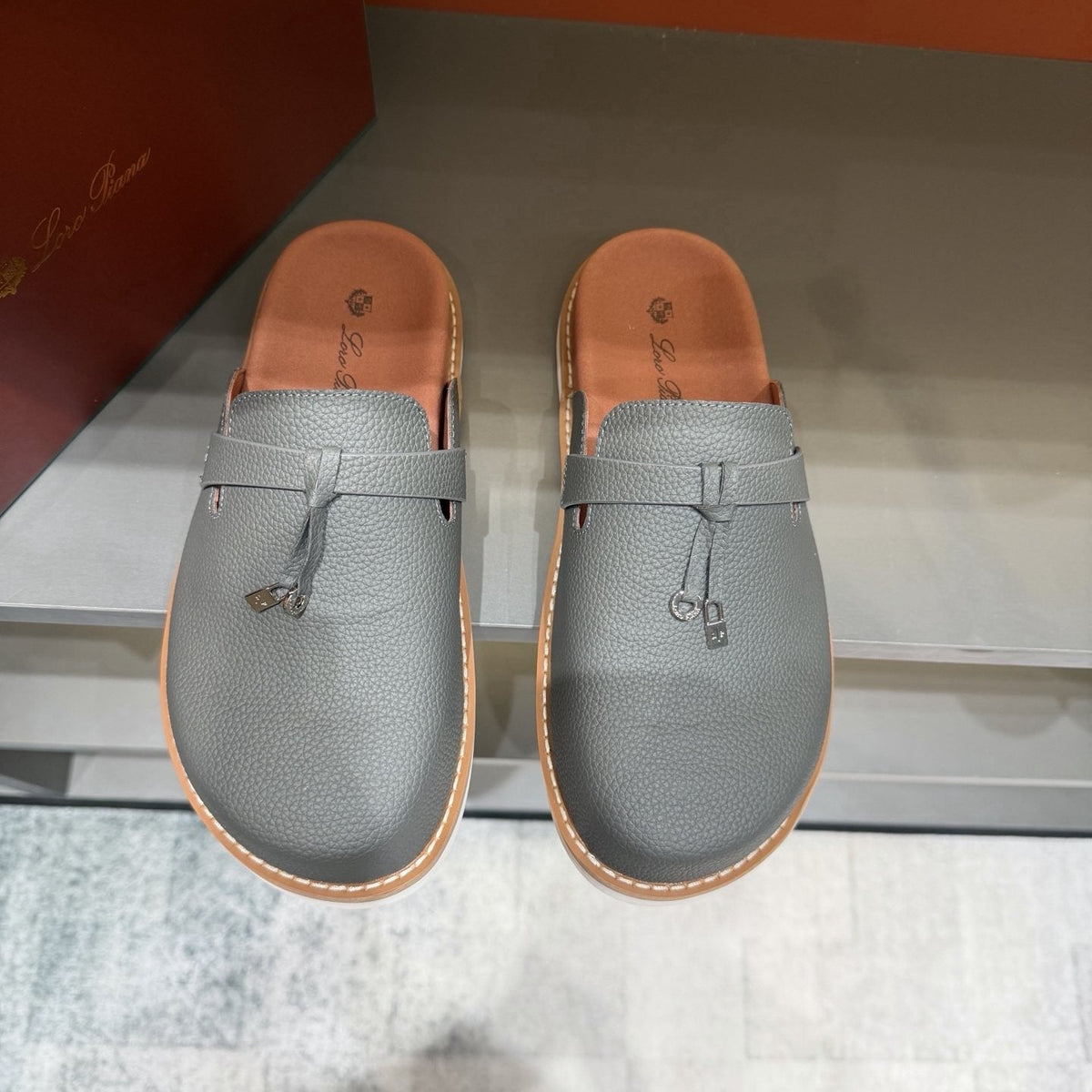 Loro Piana Textured Mule Loafers