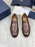 Dior Men's Brown Buckle Loafers