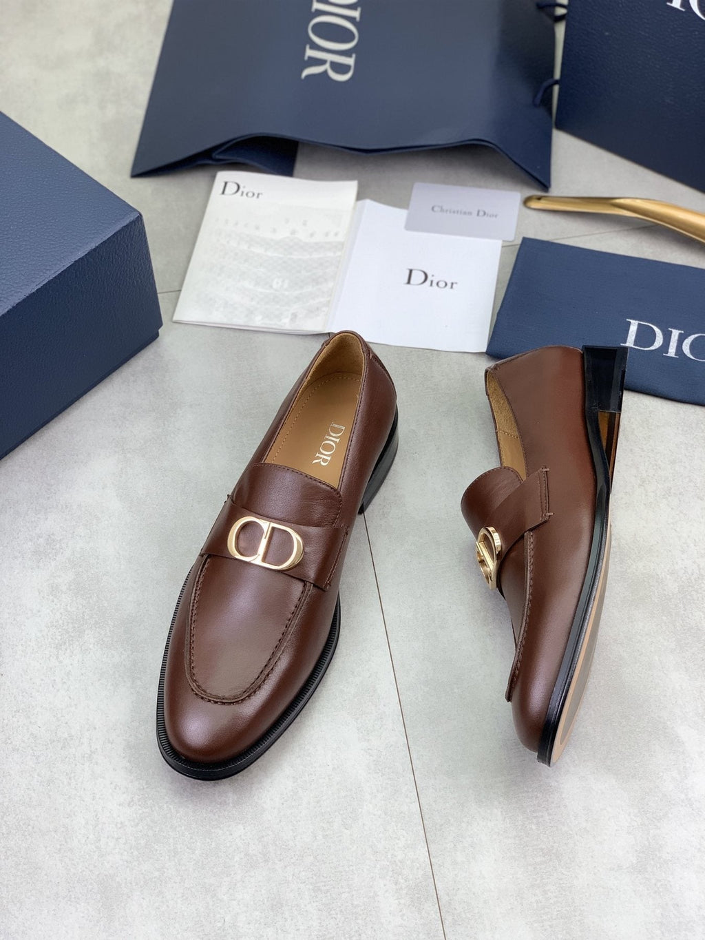 Dior Men's Brown Buckle Loafers