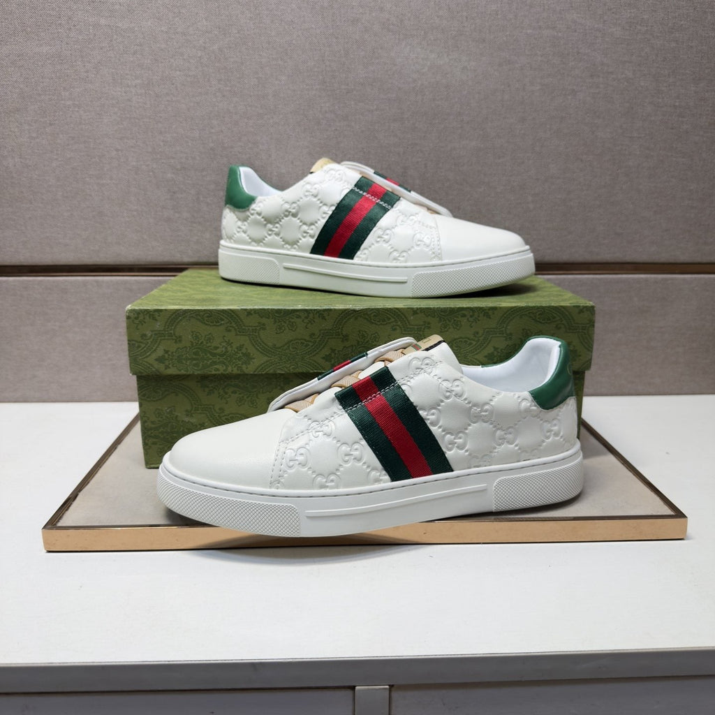 Gucci Green-Red Stripe Low-Top Sneakers