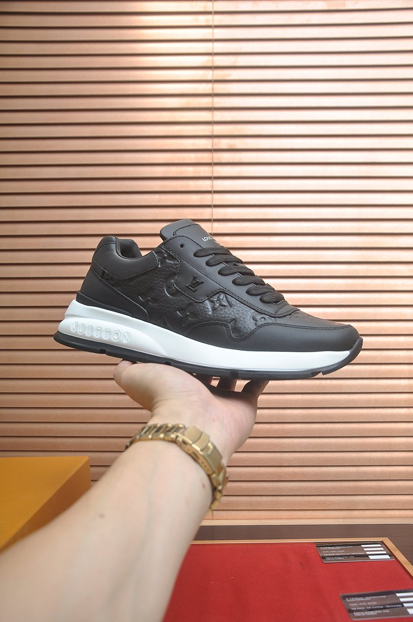 Louis Vuitton Black and White Low-Top Sneakers - Dark Treaded Outsole