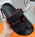 Hermès Men's H-Cutout Slide Sandals