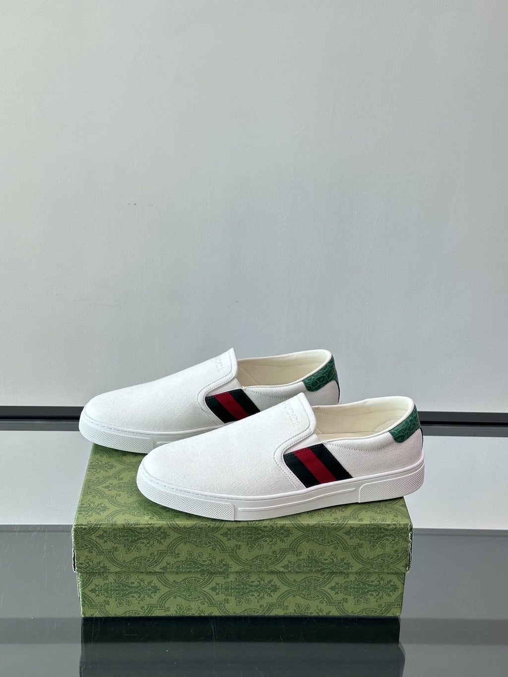 Gucci Striped Slip-On Shoes