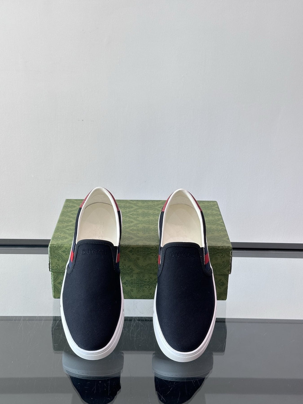 Gucci Striped Slip-On Shoes