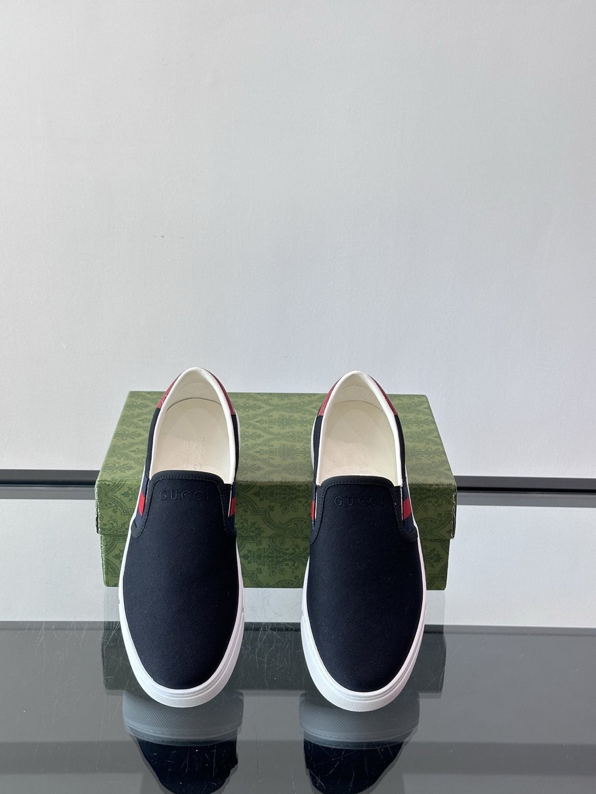 Gucci Striped Slip-On Shoes