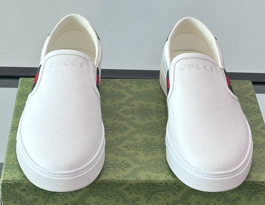 Gucci Striped Slip-On Shoes